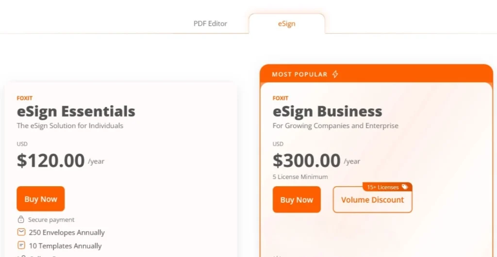 Foxit eSign Pricing
